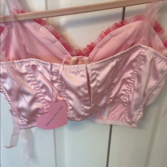 Chic Pink Satin Bustier Top - Picture 7 of 10